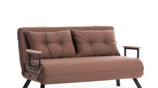 Canapea extensibila SANDO, 2 locuri, maro deschis, 133x78x78 cm