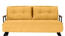 Canapea extensibila SANDO, 2 locuri, mustar, 133x78x78 cm