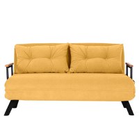 Canapea extensibila SANDO, 2 locuri, mustar, 133x78x78 cm - 1