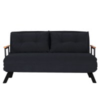 Canapea extensibila SANDO, 2 locuri, negru, 133x78x78 cm - 1