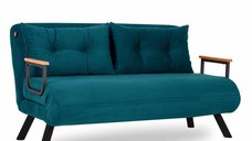 Canapea extensibila SANDO, 2 locuri, verde petrol, 133x78x78 cm