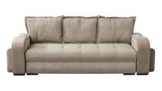 Canapea extensibila TOLEDO, 3 locuri, cu arcuri si lada depozitare, maro deschis, 265x100x95 cm