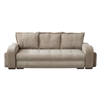 Canapea extensibila TOLEDO, 3 locuri, cu arcuri si lada depozitare, maro deschis, 265x100x95 cm - 1