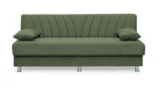 Canapea extensibila VALERIA pentru 3 persoane, verde, cu arcuri si lada de depozitare, dimensiuni 190x82x83 cm