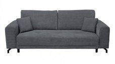 Canapea extensibila VEGA, 3 locuri, cu arcuri si lada de depozitare, gri inchis, 237x110x73 cm