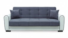 Canapea extensibila VIOLA, 3 locuri, alb + gri, cu arcuri si lada de depozitare, dimensiuni 228x85x85 cm