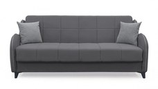 Canapea extensibila WAVE, 3 locuri, cu arcuri si lada pentru depozitare, gri inchis + gri deschis, 198x80x85 cm
