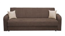Canapea FANTAZI S extensibila, 3 locuri, cu arcuri, lada depozitare, maro + bej, 225x80x90 cm
