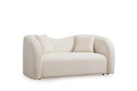 Canapea fixa ASOS, 2 locuri, crem, 170x76x75 cm - 1