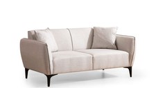 Canapea fixa BELISSIMO, 2 locuri, alb inchis, 160x95x67 cm