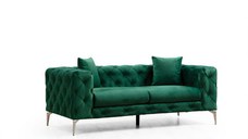 Canapea fixa COMO, 2 locuri, verde, 197x90x70 cm