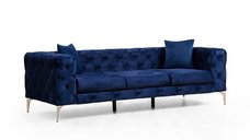 Canapea fixa COMO, 3 locuri, albastru marin, 237x90x70 cm