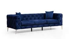 Canapea fixa COMO, 3 locuri, albastru marin, 237x90x70 cm