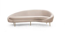 Canapea fixa ESES, 3 locuri, colt dreapta, bej, 255x120x85 cm