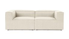Canapea fixa FORA, 2 locuri, ecru, 214x105x66 cm