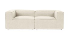 Canapea fixa FORA, 2 locuri, ecru, 214x105x66 cm