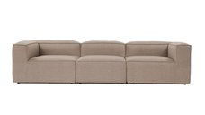 Canapea fixa FORA, 3 locuri, maro, 297x105x66 cm