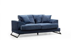 Canapea fixa FRIDO, 2 locuri, albastru marin, 185x100x92 cm