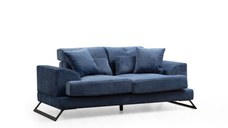Canapea fixa FRIDO, 2 locuri, albastru marin, 185x100x92 cm