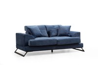 Canapea fixa FRIDO, 2 locuri, albastru marin, 185x100x92 cm - 1
