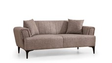 Canapea fixa HAMLET, 2 locuri, maro deschis, 180x95x77 cm