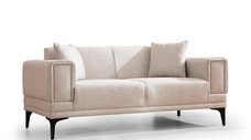 Canapea fixa HORIZON, 2 locuri, ecru, 170x85x77 cm