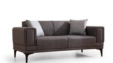 Canapea fixa HORIZON, 2 locuri, gri inchis, 170x85x77 cm