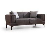 Canapea fixa HORIZON, 2 locuri, gri inchis, 170x85x77 cm - 1