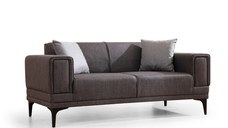 Canapea fixa HORIZON, 2 locuri, gri inchis, 170x85x77 cm