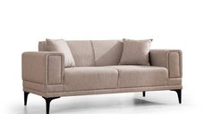 Canapea fixa HORIZON, 2 locuri, maro deschis, 170x85x77 cm