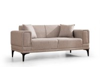 Canapea fixa HORIZON, 2 locuri, maro deschis, 170x85x77 cm - 1