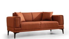 Canapea fixa HORIZON, 2 locuri, rosu de tigla, 170x85x77 cm