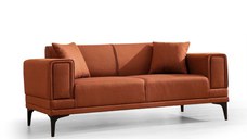 Canapea fixa HORIZON, 2 locuri, rosu de tigla, 170x85x77 cm
