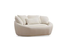 Canapea fixa MIDYE, 2 locuri, crem, 155x120x67 cm