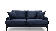 Canapea fixa PAPIRA, 2 locuri, albastru marin, 175x90x88 cm