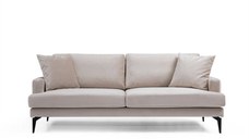 Canapea fixa PAPIRA, 3 locuri, bej, 205x90x88 cm