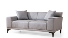 Canapea fixa PETRA, 2 locuri, gri deschis, 165x86x87 cm