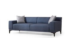 Canapea fixa PETRA, 3 locuri, albastru, 215x86x87 cm