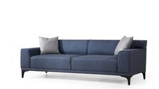 Canapea fixa PETRA, 3 locuri, albastru, 215x86x87 cm