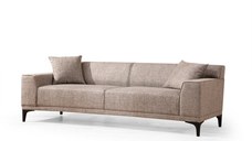 Canapea fixa PETRA, 3 locuri, cafeniu, 215x86x87 cm