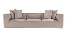 Canapea fixa SORA, 3 locuri, bej nisip, 270x95x65 cm