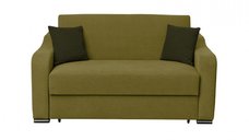 Canapea FRUNZA extensibila, 2 locuri, cu arcuri, lada depozitare, verde deschis + verde inchis, 165x110x90 cm