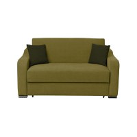 Canapea FRUNZA extensibila, 2 locuri, cu arcuri, lada depozitare, verde deschis + verde inchis, 165x110x90 cm - 1
