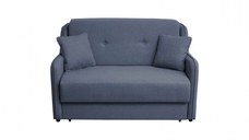 Canapea GALA extensibila, 2 locuri, cu arcuri si lada depozitare, albastru, 140x100x95 cm