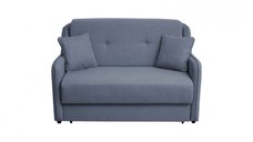 Canapea GALA extensibila, 2 locuri, cu arcuri si lada depozitare, albastru, 143x98x98 cm