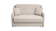 Canapea GALA extensibila, 2 locuri, cu arcuri si lada depozitare, bej, 143x98x98 cm