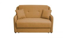 Canapea GALA extensibila, 2 locuri, cu arcuri si lada depozitare, galben, 140x100x95 cm