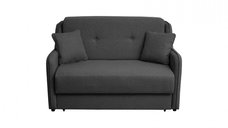 Canapea GALA extensibila, 2 locuri, cu arcuri si lada depozitare, gri inchis, 143x98x98 cm