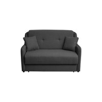 Canapea GALA extensibila, 2 locuri, cu arcuri si lada depozitare, gri inchis, 143x98x98 cm - 1