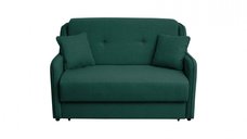 Canapea GALA extensibila, 2 locuri, cu arcuri si lada depozitare, verde inchis, 143x98x98 cm
